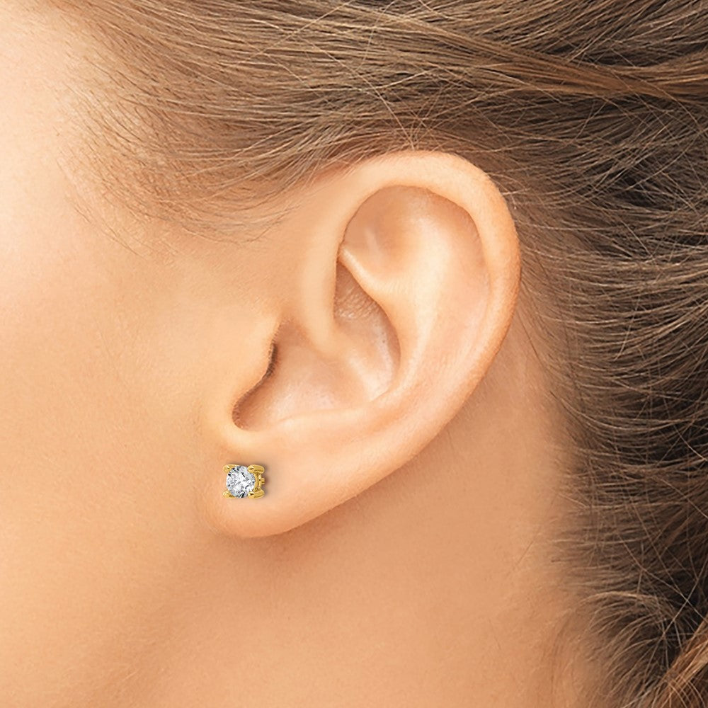 Lab Grown Diamond VS/SI+ G+ Round Complete Four Prong Heavyweight Stud Earrings