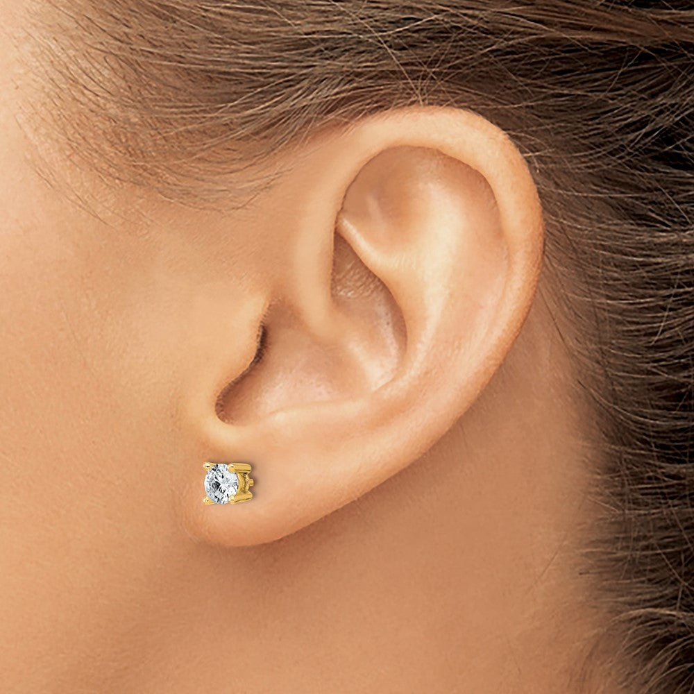 Lab Grown Diamond VS+ F+ Round Complete Four Prong Heavyweight Stud Earrings