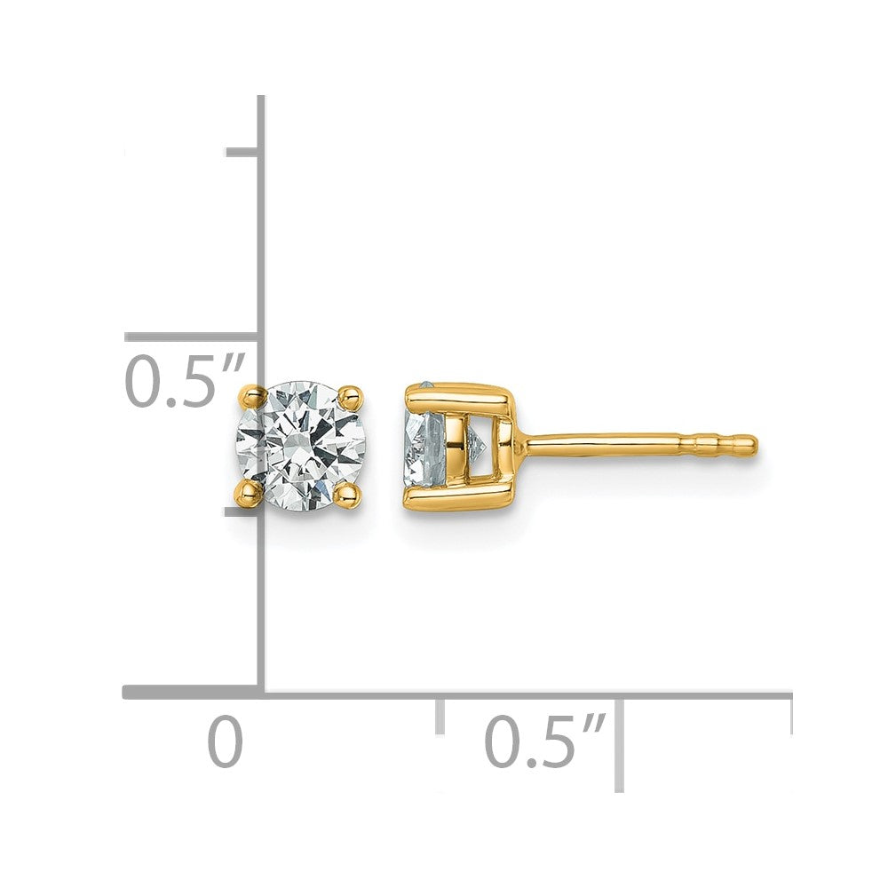 Lab Grown Diamond VS/SI+ G+ Round Complete Four Prong Heavyweight Stud Earrings
