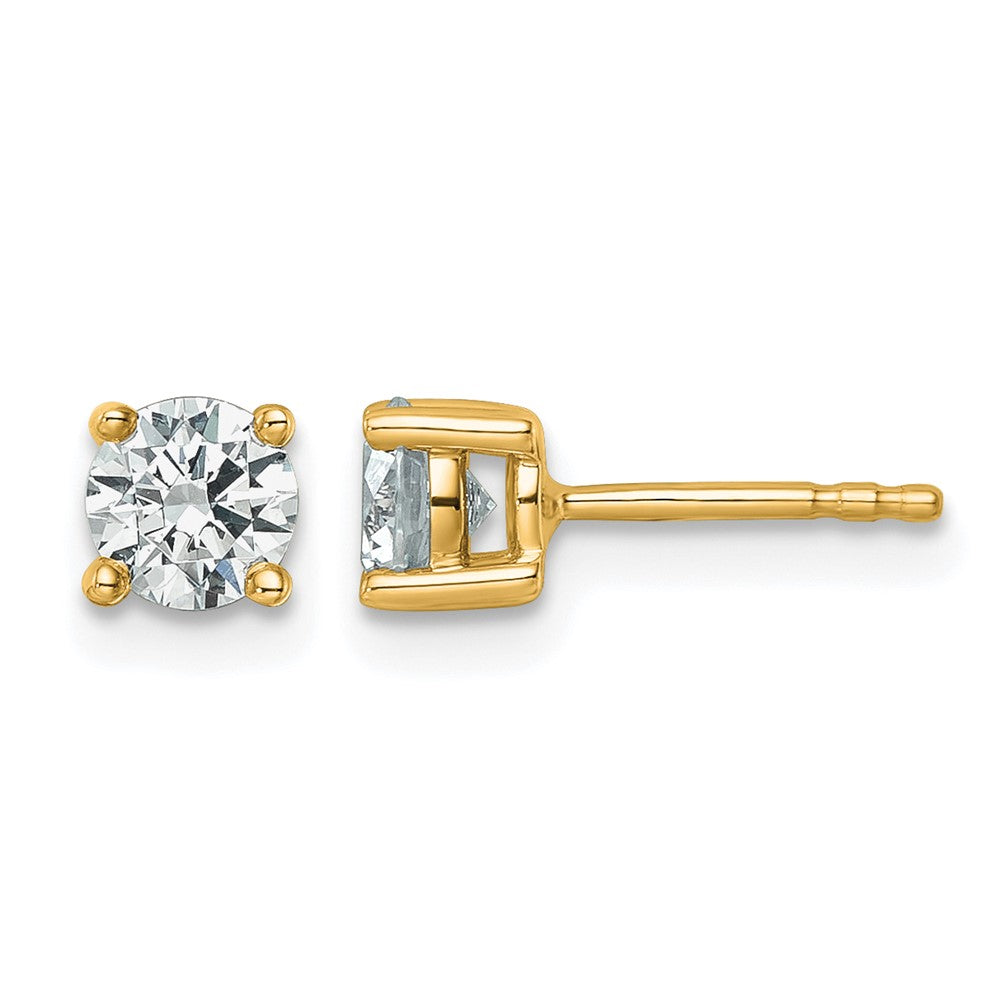 Lab Grown Diamond VS+ F+ Round Complete Four Prong Heavyweight Stud Earrings
