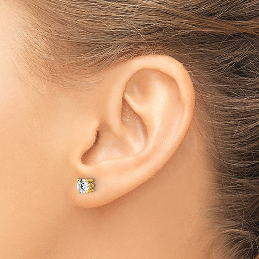 Lab Grown Diamond VS+ F+ Round Complete Four Prong Heavyweight Stud Earrings