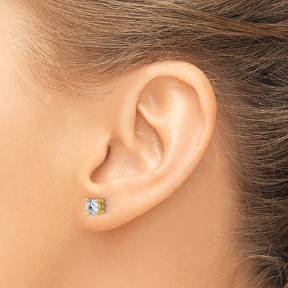 Lab Grown Diamond VS+ F+ Round Complete Four Prong Heavyweight Stud Earrings