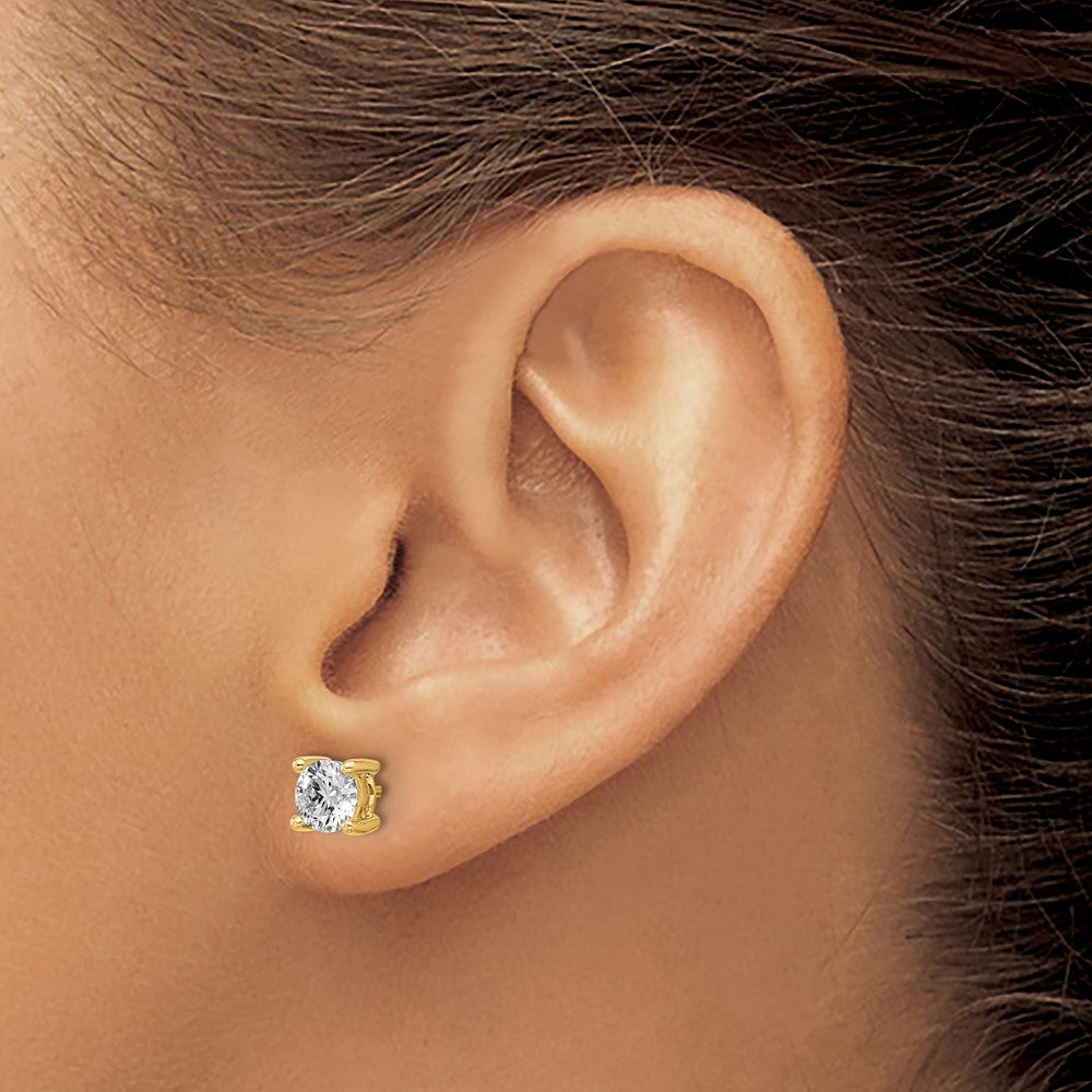 Lab Grown Diamond VS+ F+ Round Complete Four Prong Heavyweight Stud Earrings