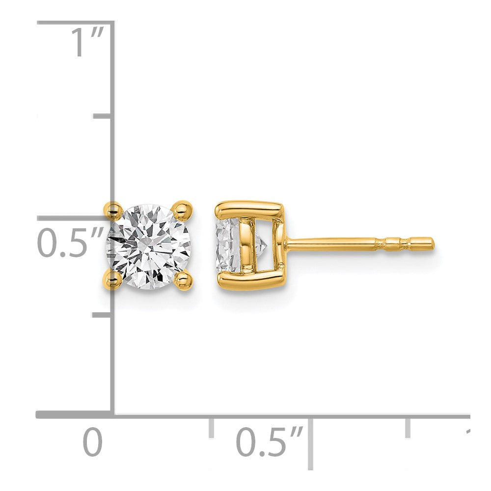 Lab Grown Diamond VS+ F+ Round Complete Four Prong Heavyweight Stud Earrings