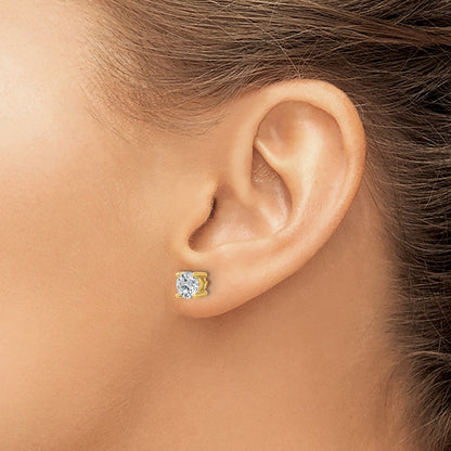 Lab Grown Diamond VS+ F+ Round Complete Four Prong Heavyweight Stud Earrings