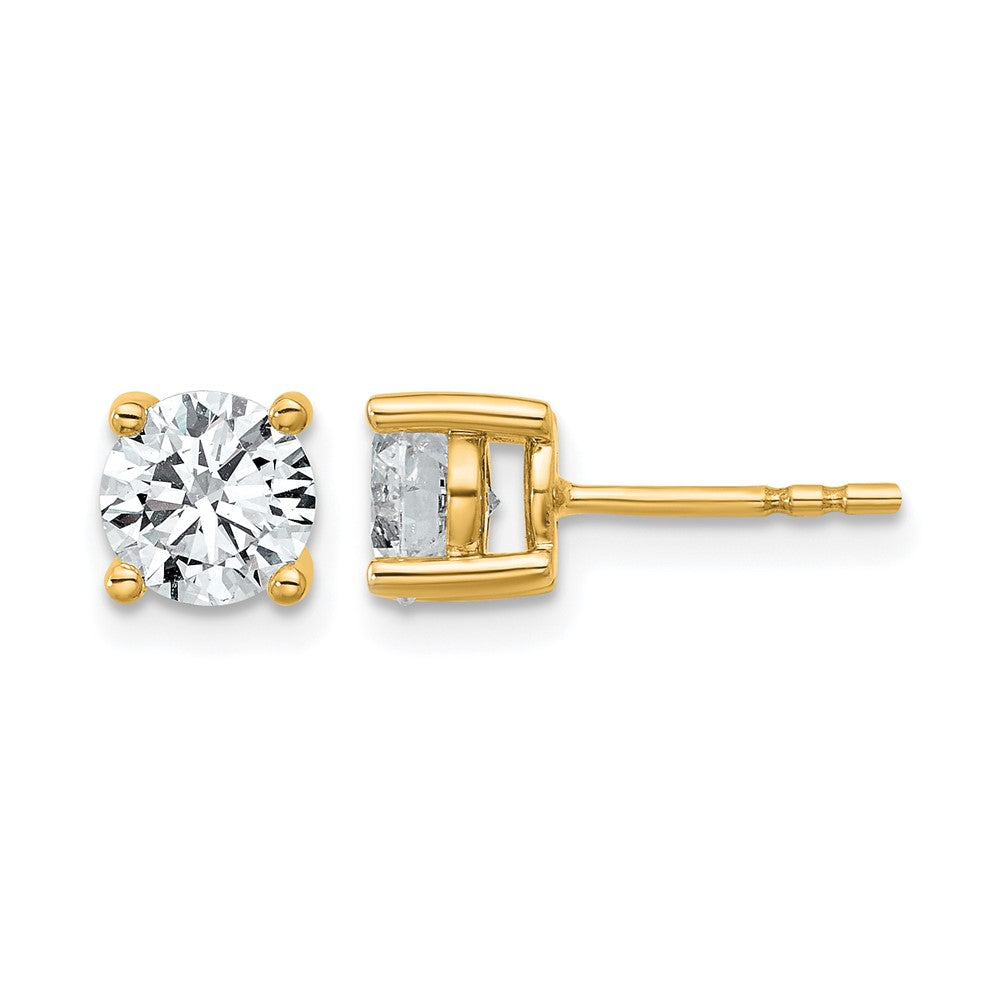 Lab Grown Diamond VS+ F+ Round Complete Four Prong Heavyweight Stud Earrings