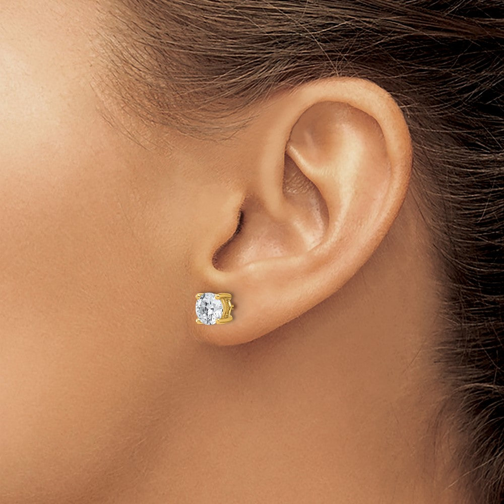 Lab Grown Diamond VS/SI+ G+ Round Complete Four Prong Heavyweight Stud Earrings
