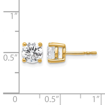 Lab Grown Diamond VS+ F+ Round Complete Four Prong Heavyweight Stud Earrings