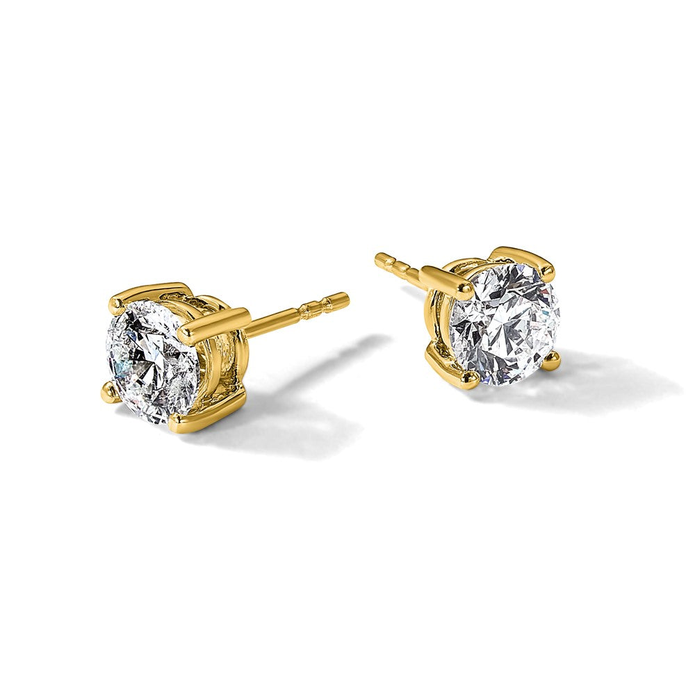 Lab Grown Diamond VS/SI+ G+ Round Complete Four Prong Heavyweight Stud Earrings