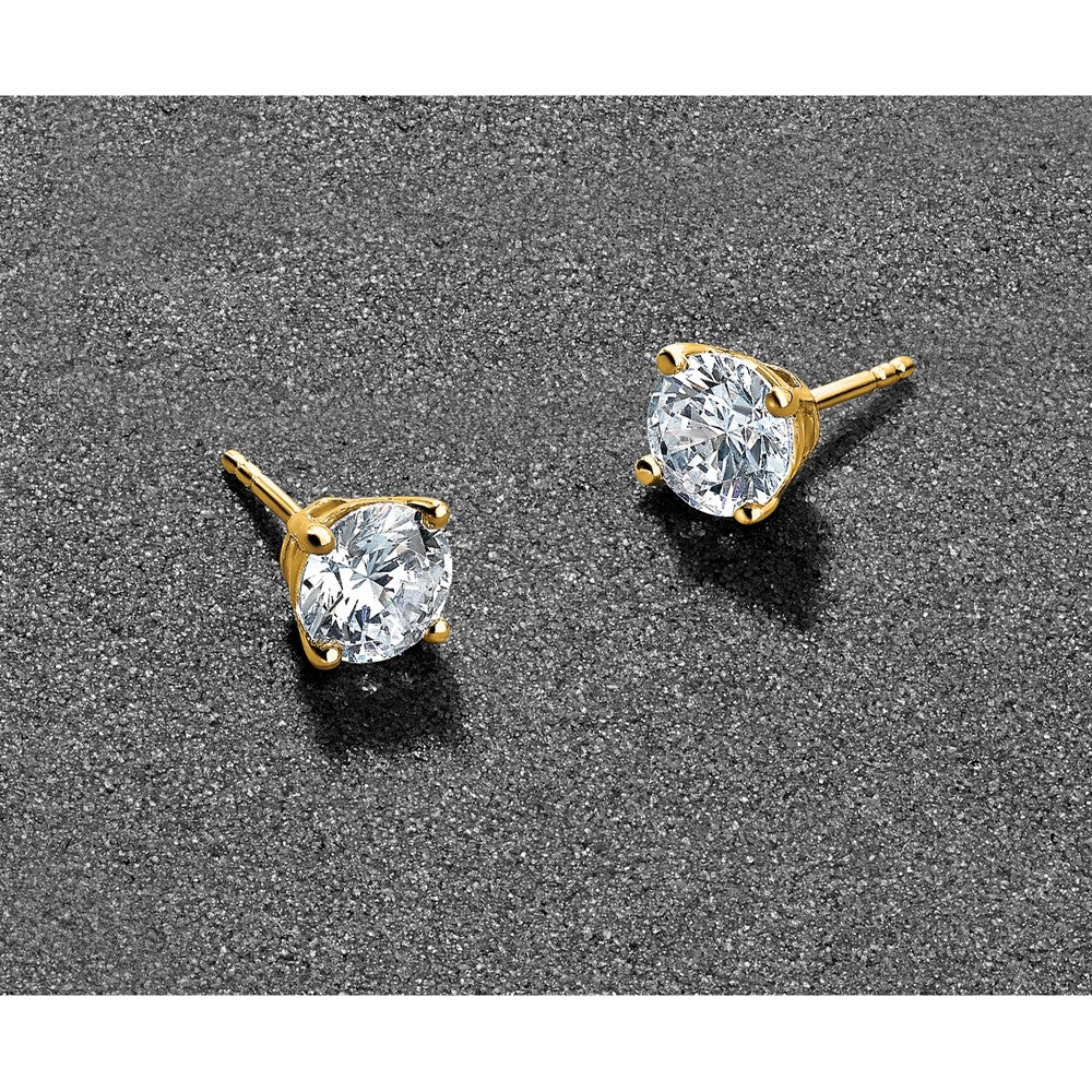 Lab Grown Diamond VS+ F+ Round Complete Four Prong Heavyweight Stud Earrings