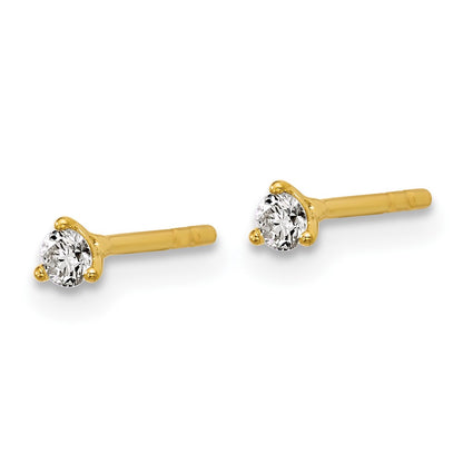 Lab Grown Diamond VS+ F+ Round Complete Three Prong Stud Earrings