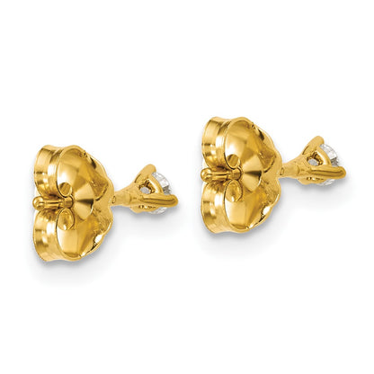 Lab Grown Diamond VS+ F+ Round Complete Three Prong Stud Earrings