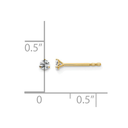 Lab Grown Diamond VS+ F+ Round Complete Three Prong Stud Earrings