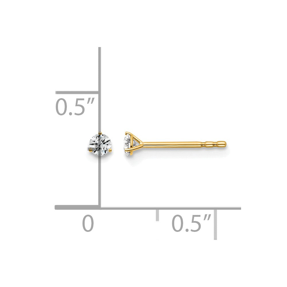 Lab Grown Diamond VS/SI+ G+ Round Complete Three Prong Stud Earrings