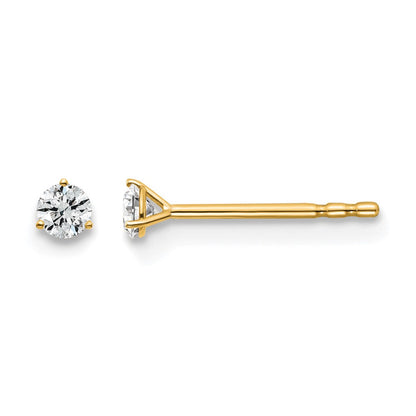 Lab Grown Diamond VS+ F+ Round Complete Three Prong Stud Earrings