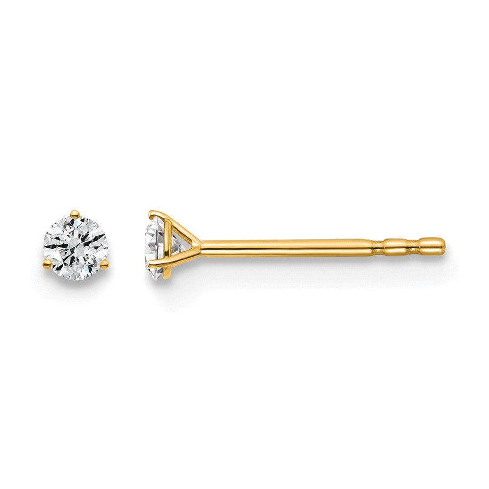 Lab Grown Diamond VS/SI+ G+ Round Complete Three Prong Stud Earrings