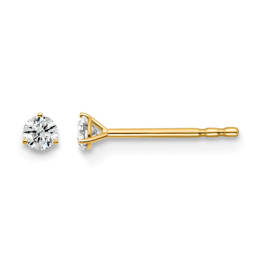 Lab Grown Diamond VS/SI+ G+ Round Complete Three Prong Stud Earrings