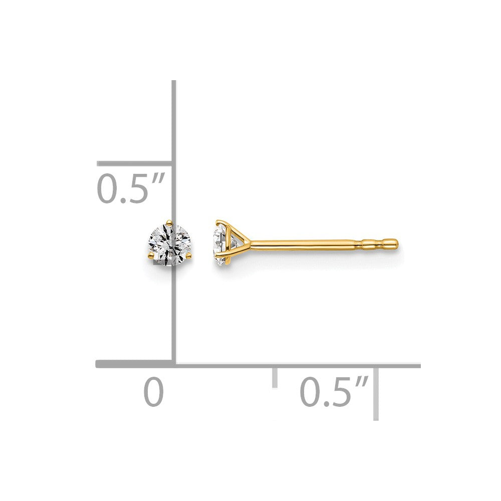 Lab Grown Diamond VS/SI+ G+ Round Complete Three Prong Stud Earrings