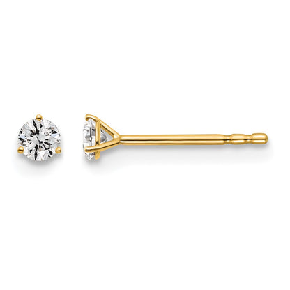 Lab Grown Diamond VS/SI+ G+ Round Complete Three Prong Stud Earrings