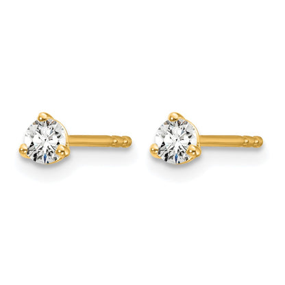 Lab Grown Diamond VS/SI+ G+ Round Complete Three Prong Stud Earrings