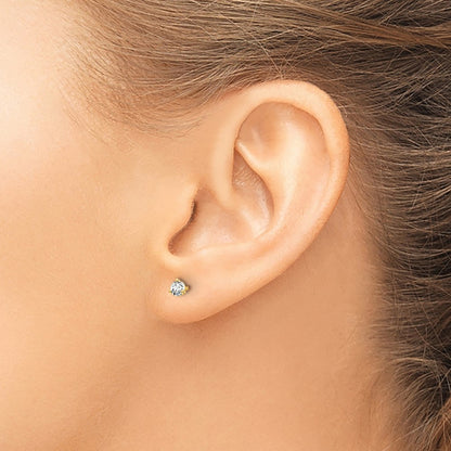 Lab Grown Diamond VS/SI+ G+ Round Complete Three Prong Stud Earrings