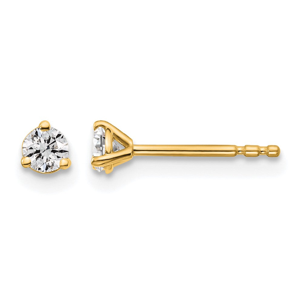 Lab Grown Diamond VS/SI+ G+ Round Complete Three Prong Stud Earrings