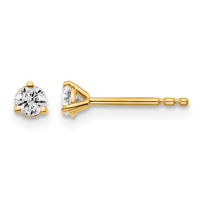 Lab Grown Diamond VS+ F+ Round Complete Three Prong Stud Earrings