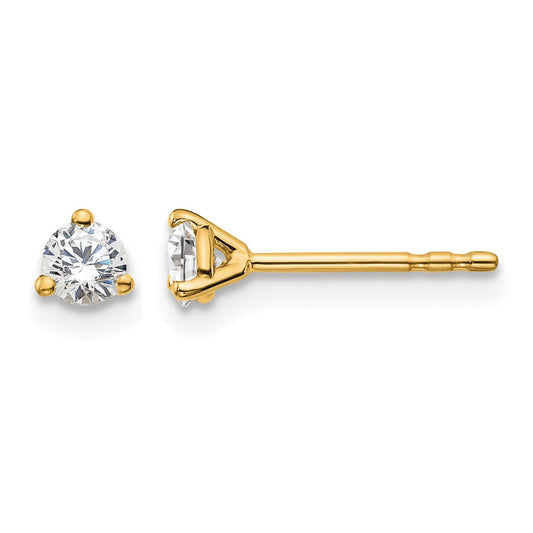 Lab Grown Diamond VS+ F+ Round Complete Three Prong Stud Earrings