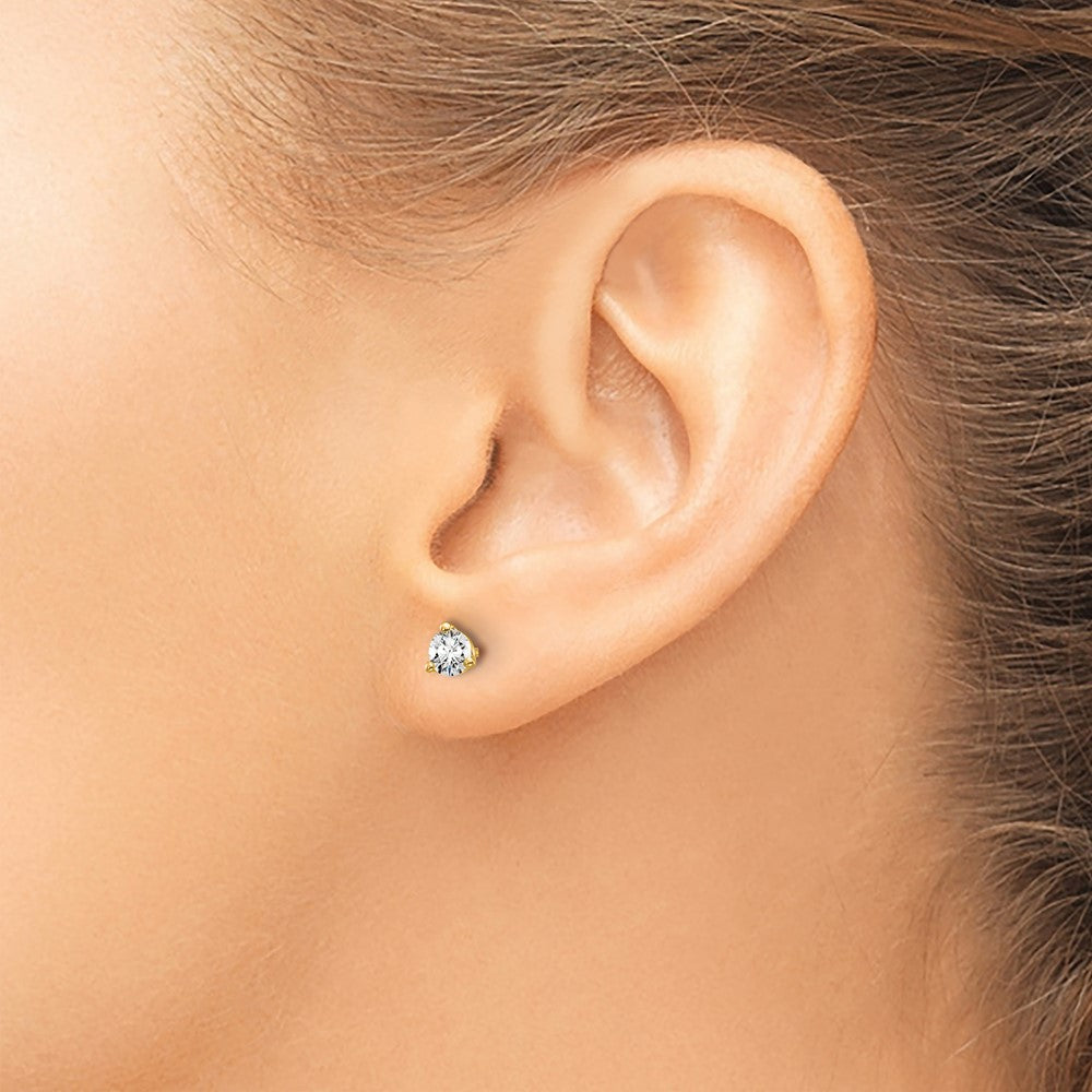 Lab Grown Diamond VS/SI+ G+ Round Complete Three Prong Stud Earrings
