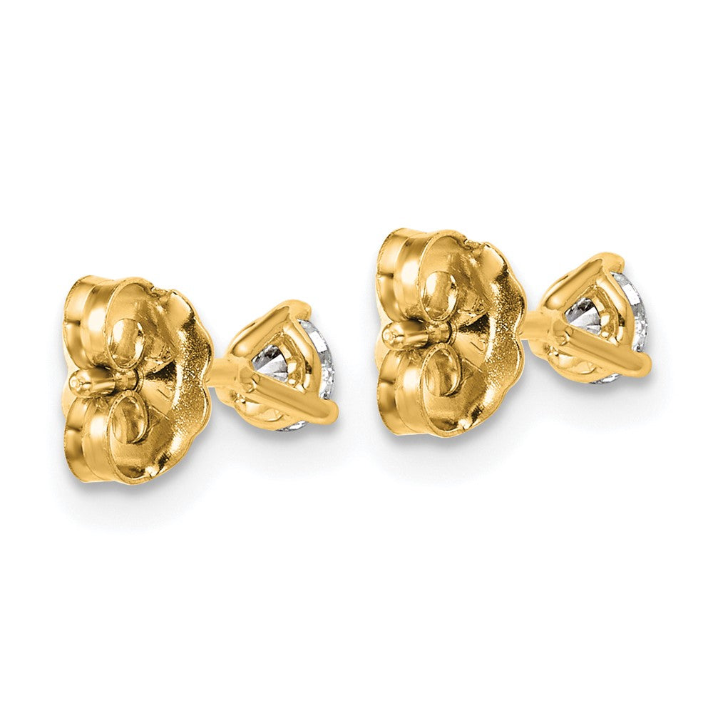 Lab Grown Diamond VS+ F+ Round Complete Three Prong Stud Earrings