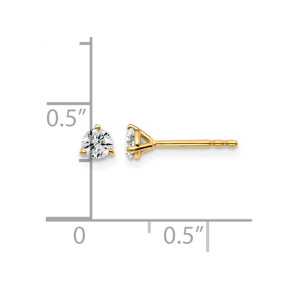 Lab Grown Diamond VS/SI+ G+ Round Complete Three Prong Stud Earrings