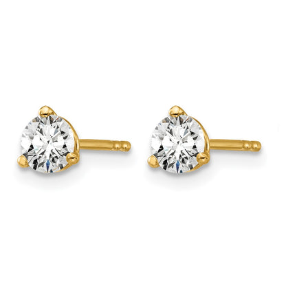 Lab Grown Diamond VS+ F+ Round Complete Three Prong Stud Earrings