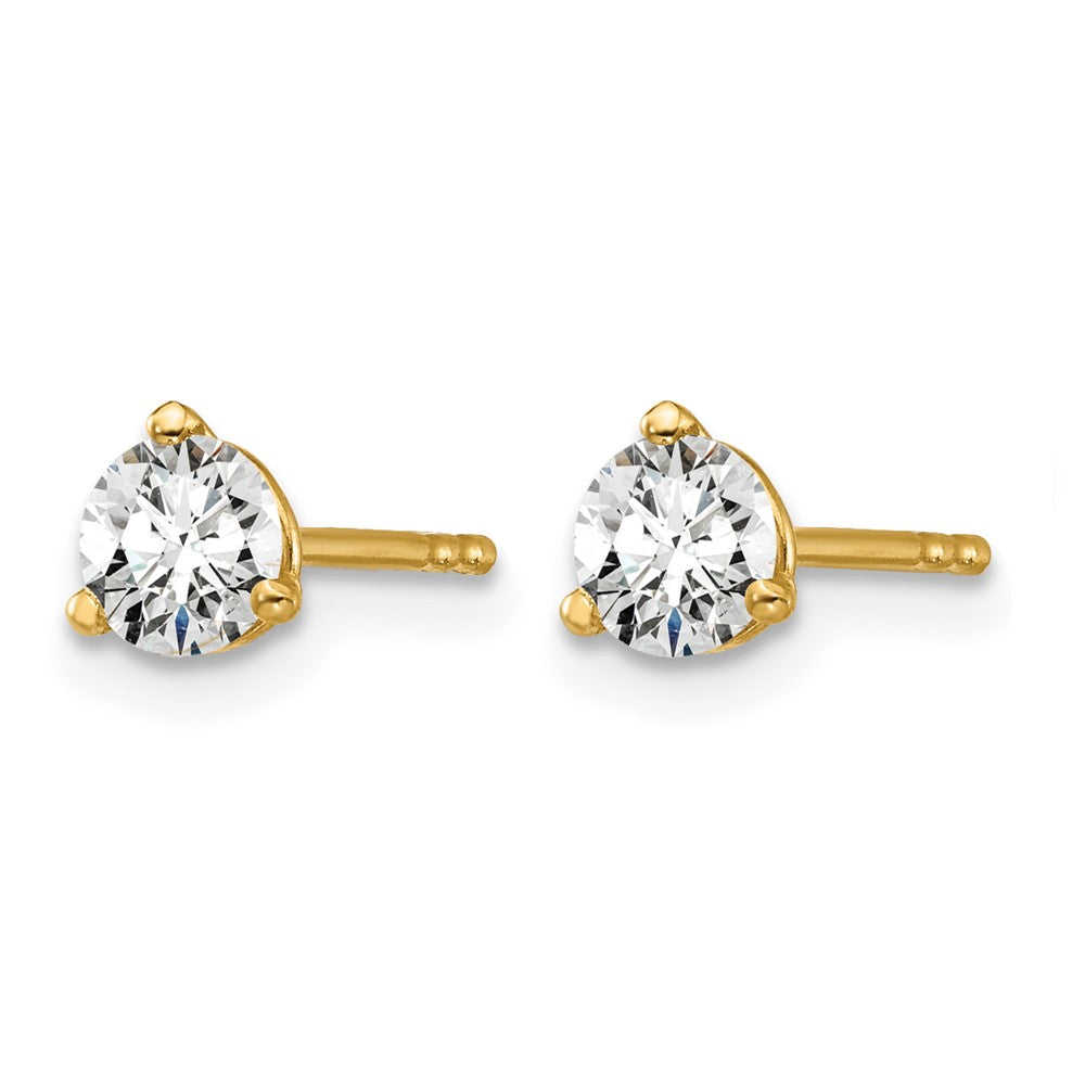 Lab Grown Diamond VS/SI+ G+ Round Complete Three Prong Stud Earrings