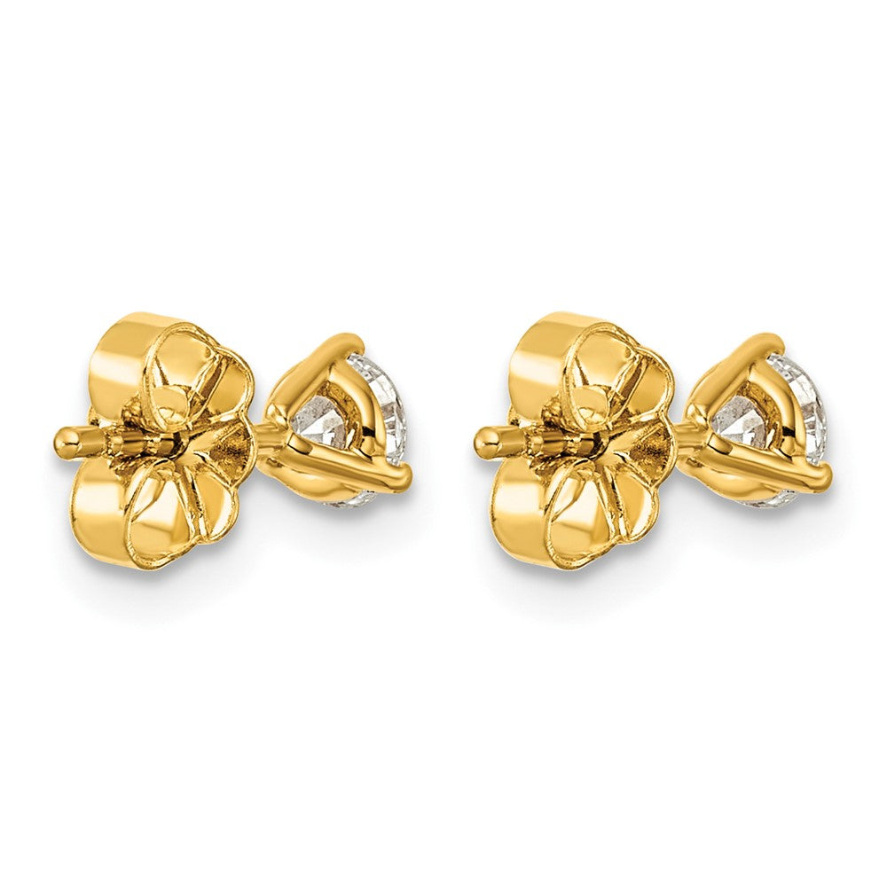 Lab Grown Diamond VS+ F+ Round Complete Three Prong Stud Earrings