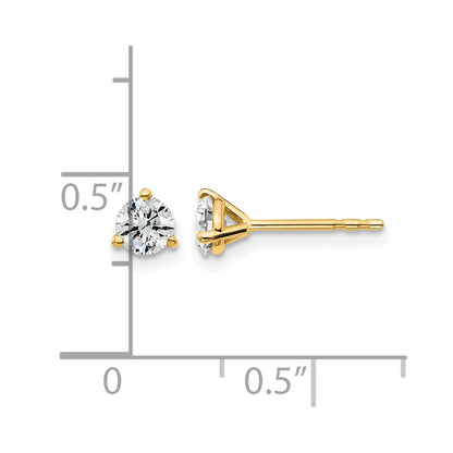 Lab Grown Diamond VS/SI+ G+ Round Complete Three Prong Stud Earrings