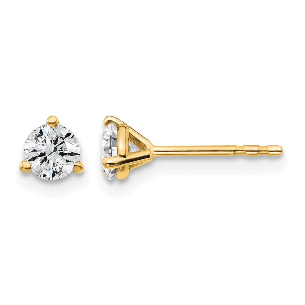 Lab Grown Diamond VS/SI+ G+ Round Complete Three Prong Stud Earrings