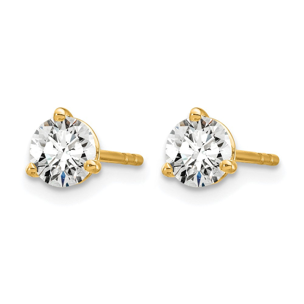 Lab Grown Diamond VS/SI+ G+ Round Complete Three Prong Stud Earrings