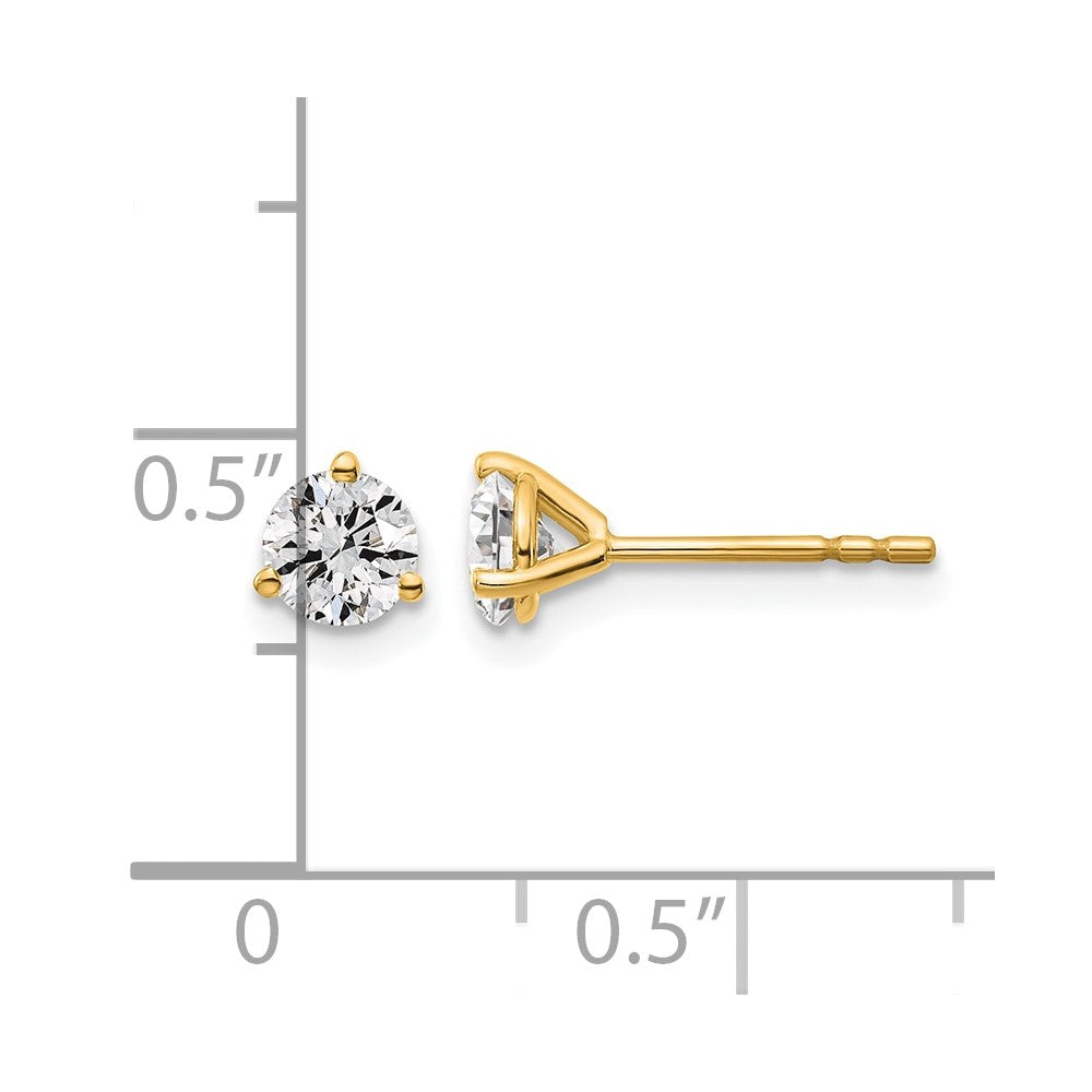 Lab Grown Diamond VS/SI+ G+ Round Complete Three Prong Stud Earrings
