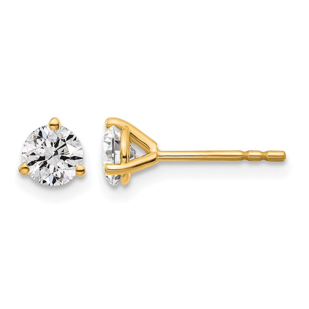 Lab Grown Diamond VS/SI+ G+ Round Complete Three Prong Stud Earrings