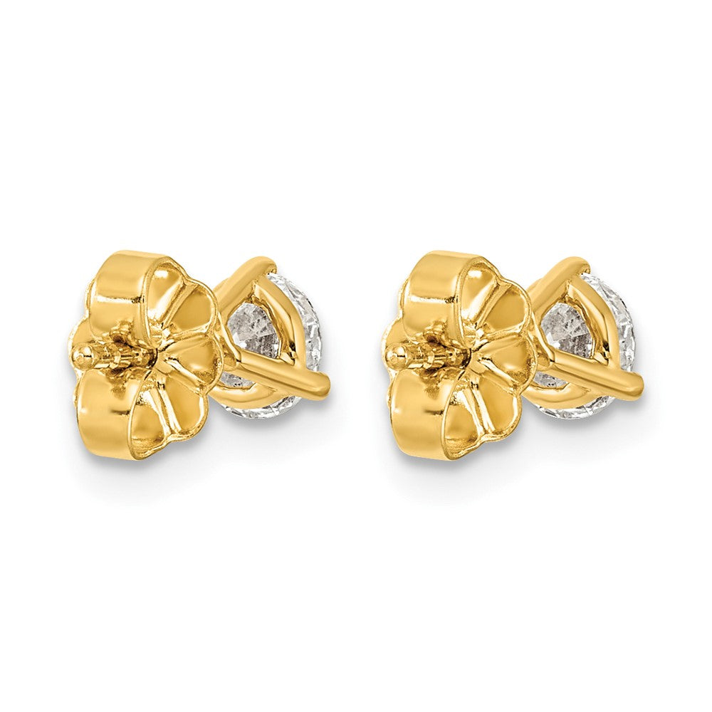 Lab Grown Diamond VS+ F+ Round Complete Three Prong Stud Earrings