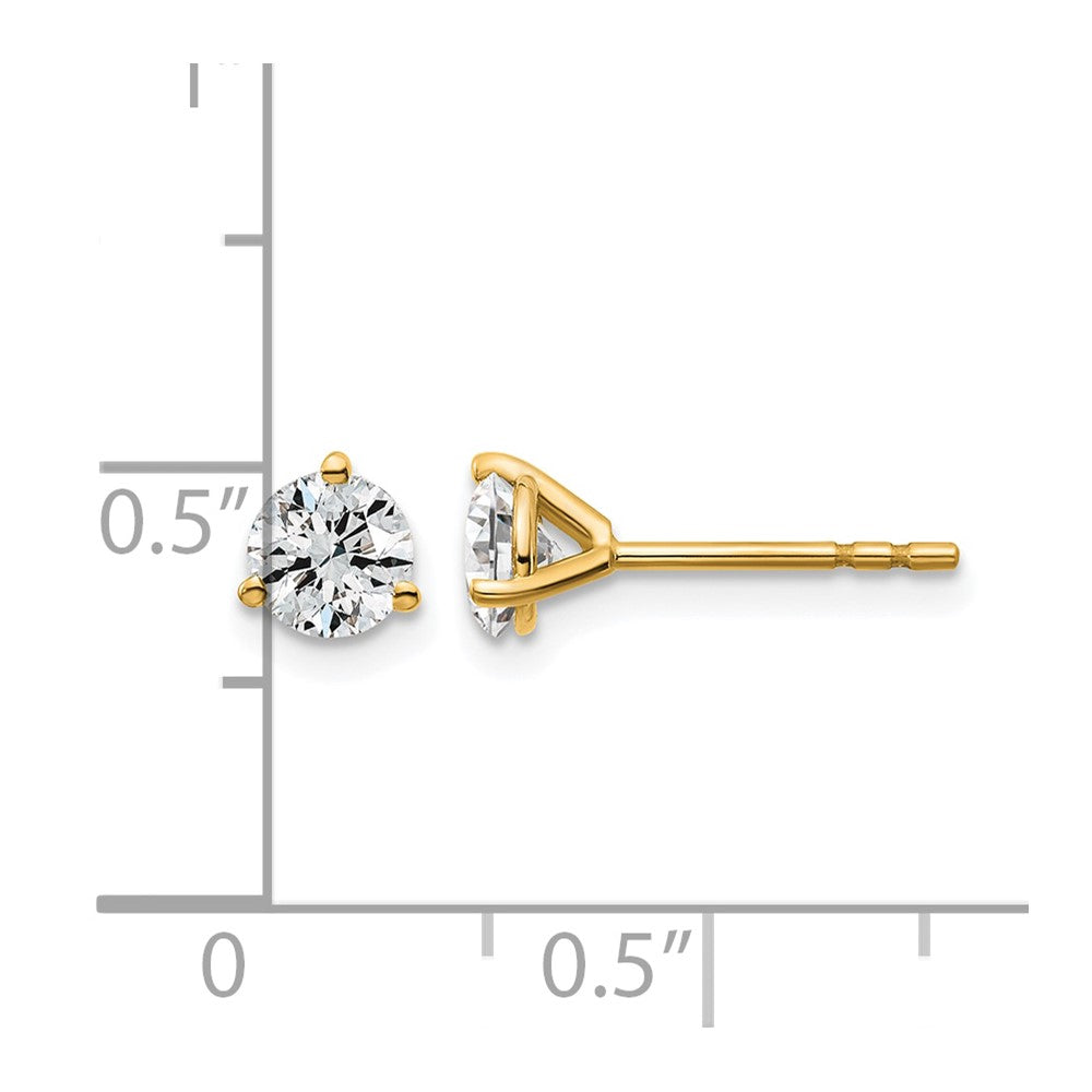 Lab Grown Diamond VS+ F+ Round Complete Three Prong Stud Earrings