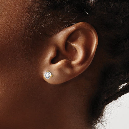 Lab Grown Diamond VS/SI+ G+ Round Complete Three Prong Stud Earrings