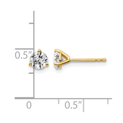 Lab Grown Diamond VS/SI+ G+ Round Complete Three Prong Stud Earrings