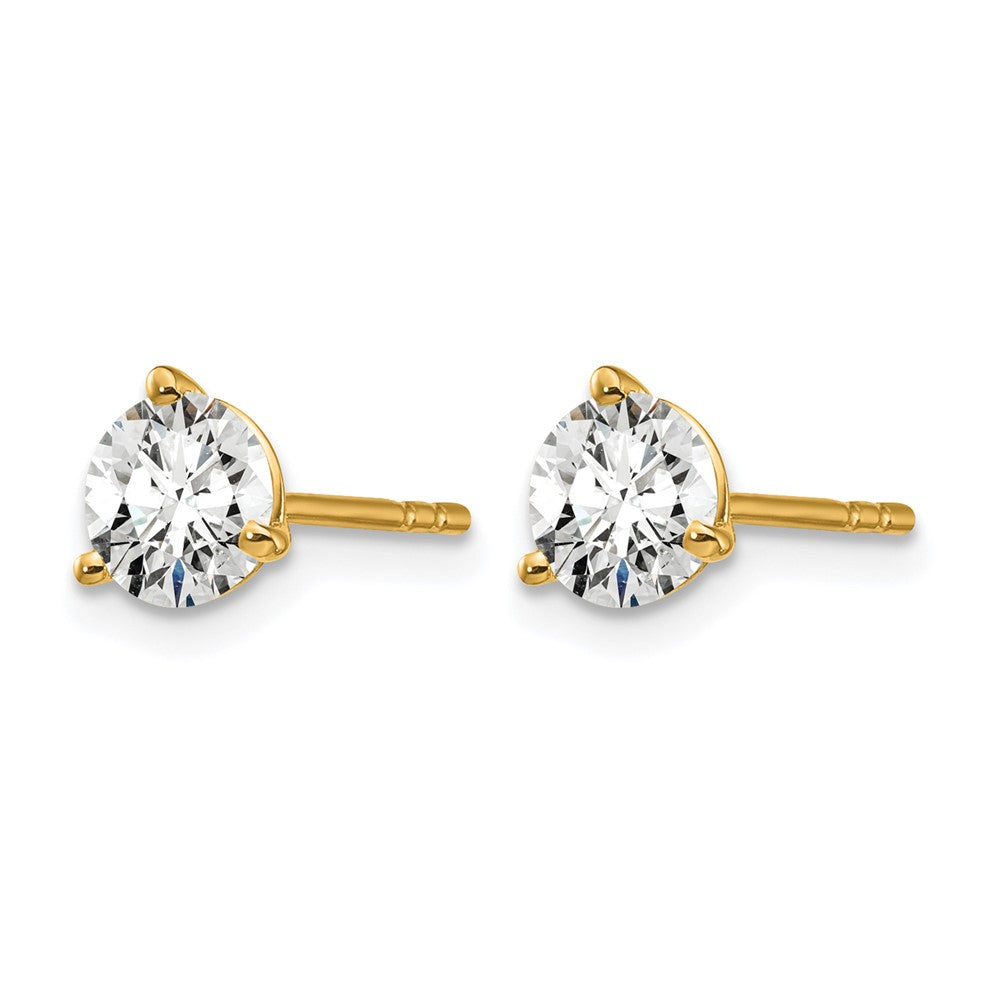 Lab Grown Diamond VS+ F+ Round Complete Three Prong Stud Earrings