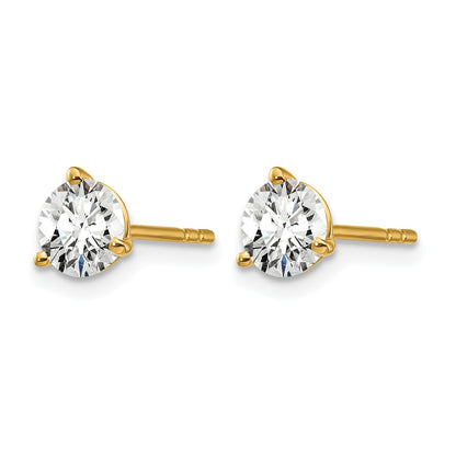 Lab Grown Diamond VS+ F+ Round Complete Three Prong Stud Earrings