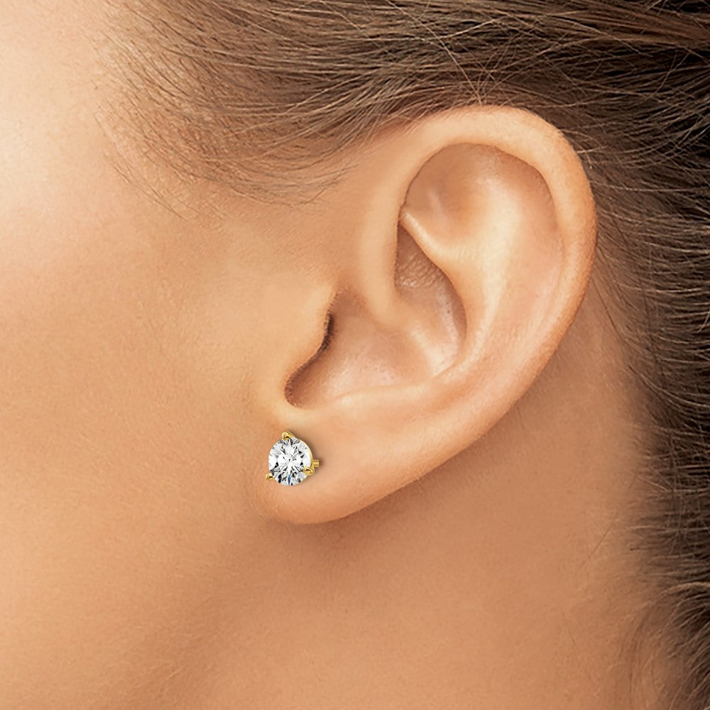 Lab Grown Diamond VS/SI+ G+ Round Complete Three Prong Stud Earrings