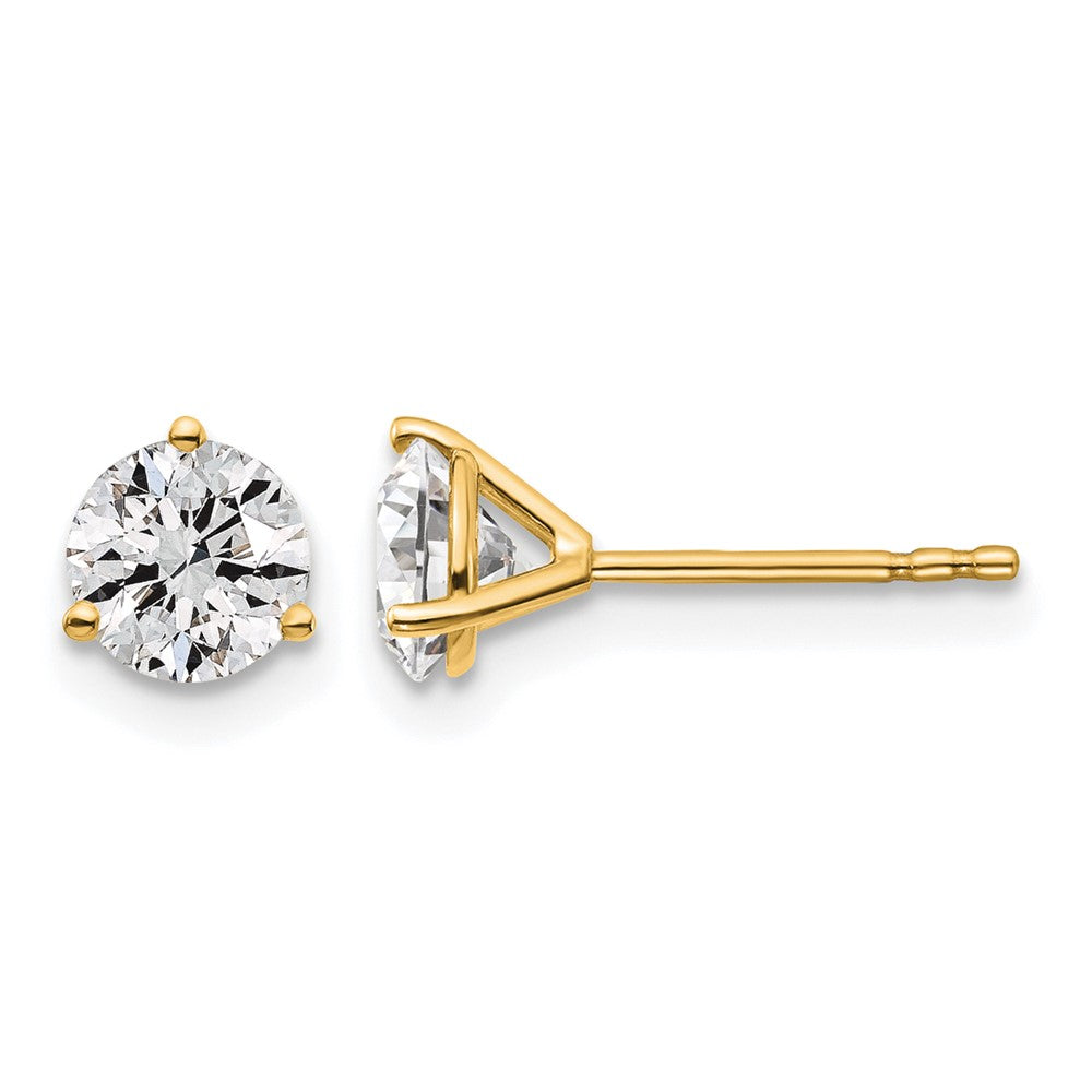 Lab Grown Diamond VS+ F+ Round Complete Three Prong Stud Earrings