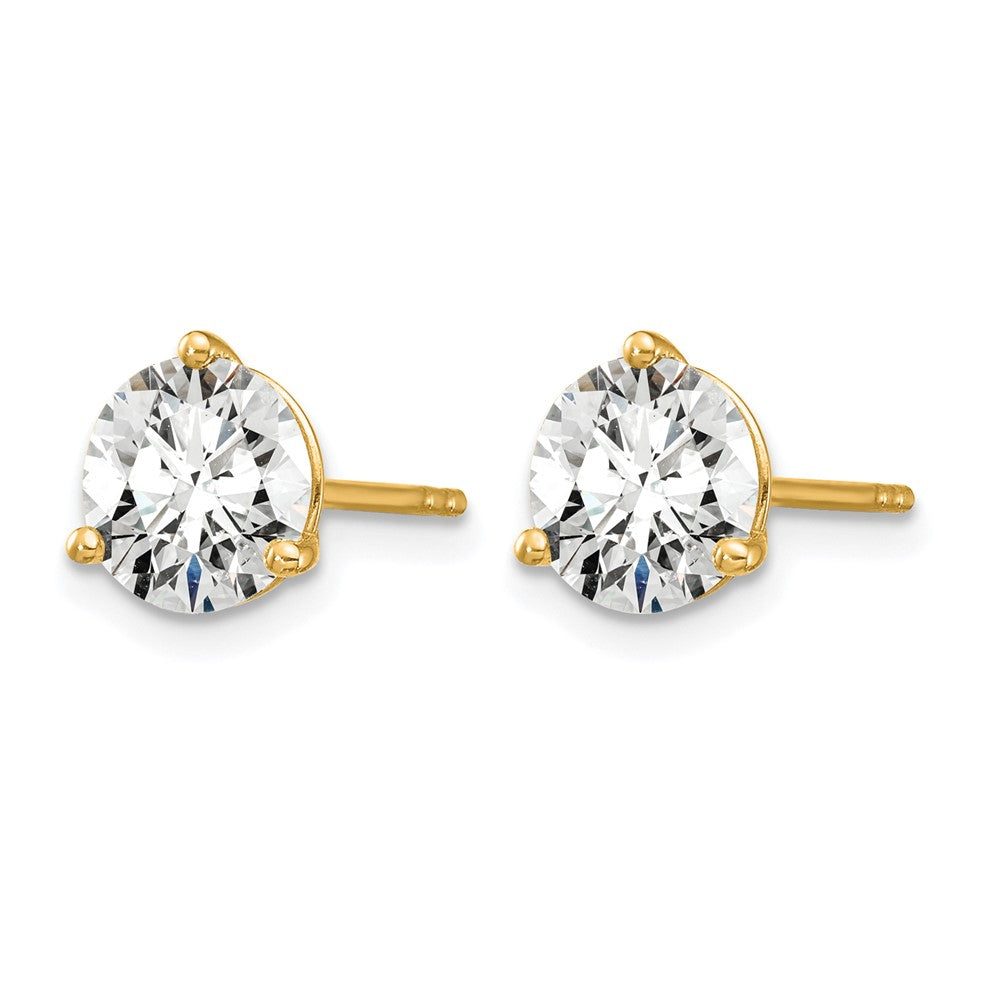 Lab Grown Diamond VS+ F+ Round Complete Three Prong Stud Earrings