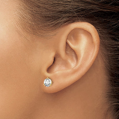 Lab Grown Diamond VS/SI+ G+ Round Complete Three Prong Stud Earrings