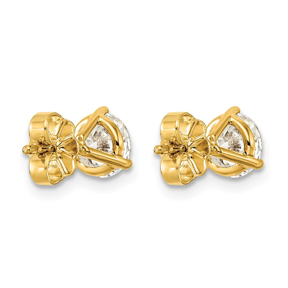 Lab Grown Diamond VS+ F+ Round Complete Three Prong Stud Earrings